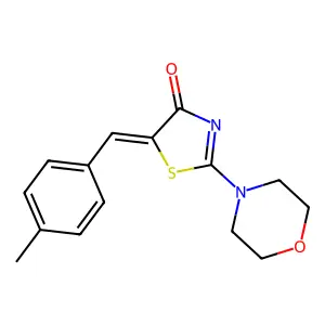 (5Z)-5-(4-methylbenzylidene)-2-morpholin-4-yl-1,3-thiazol-4(5H)-one structure
