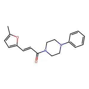 (E)-3-(5-methylfuran-2-yl)-1-(4-phenylpiperazin-1-yl)prop-2-en-1-one structure