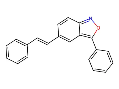 3-phenyl-5-[(E)-2-phenylethenyl]-2,1-benzoxazole structure