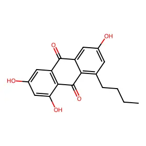 1-Butyl-3,6,8-trihydroxy-9,10-anthracenedione structure
