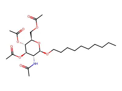 Decyl 2-acetamido-3,4,6-tri-O-acetyl-2-deoxy-beta-D-glucopyranoside structure