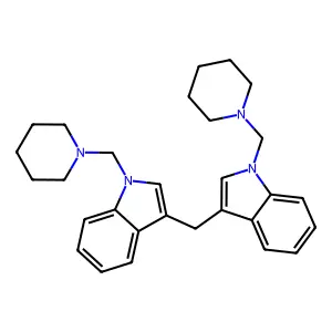 Indole, 3,3'-methylenebis(1-(piperidinomethyl)- structure