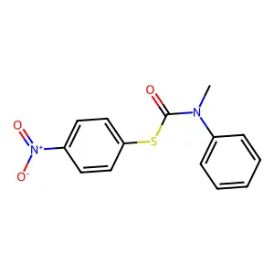 S-(4-nitrophenyl) N-methyl-N-phenylcarbamothioate structure
