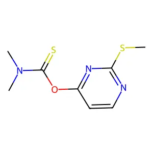 O-(2-methylsulfanylpyrimidin-4-yl) N,N-dimethylcarbamothioate structure