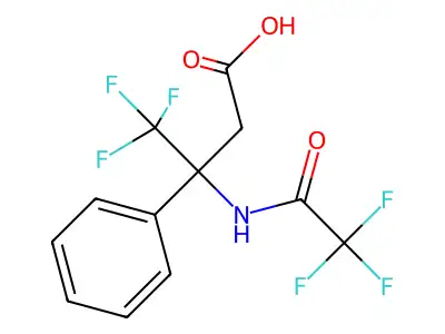 4,4,4-Trifluoro-3-phenyl-3-(2,2,2-trifluoroacetamido)butanoic acid structure