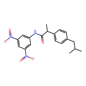N-(3,5-dinitrophenyl)-2-[4-(2-methylpropyl)phenyl]propanamide structure