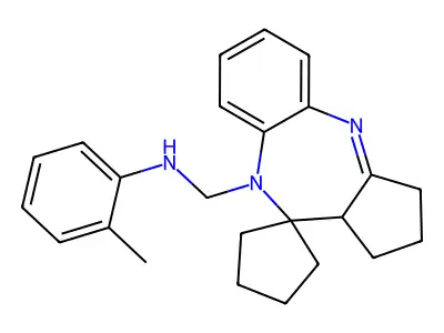 Spiro(benzo(b)cyclopenta(e)(1,4)diazepine-10(9H),1'-cyclopentane)-9-methanamine, 1,2,3,10a-tetrahydro-N-(2-methylphenyl)- structure