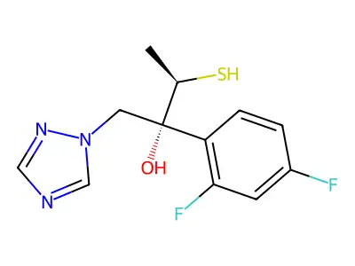 2-(2,4-Difluorophenyl)-3-mercapto-1-(1H-1,2,4-triazol-1-yl)-2-butanol structure