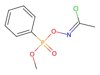 N-[methoxy(phenyl)phosphoryl]oxyethanimidoyl chloride structure