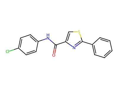 N-(4-chlorophenyl)-2-phenyl-1,3-thiazole-4-carboxamide structure