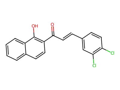 (E)-3-(3,4-dichlorophenyl)-1-(1-hydroxynaphthalen-2-yl)prop-2-en-1-one structure