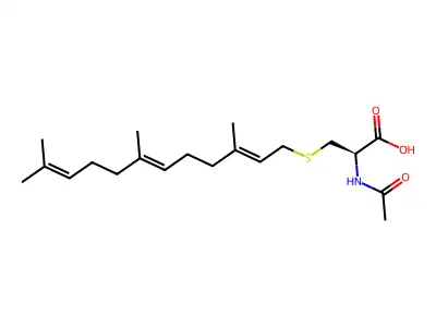 2-乙酰氨基-3-(3,7,11-三甲基十二碳-2,6,10-三烯基硫基)丙酸 structure