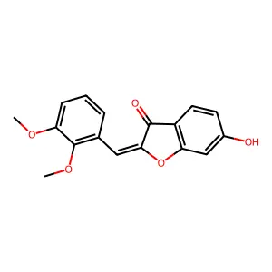 (2Z)-2-(2,3-dimethoxybenzylidene)-6-hydroxy-1-benzofuran-3(2H)-one structure
