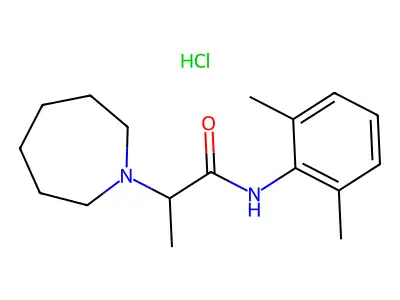 N-(2,6-Dimethylphenyl)-alpha-methyl-1H-hexahydroazepine-1-acetamide monohydrochloride structure