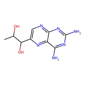 (1R,2S)-1-(2,4-diaminopteridin-6-yl)propane-1,2-diol structure