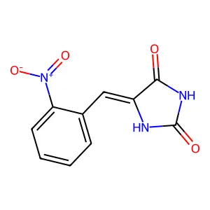 (5Z)-5-(2-nitrobenzylidene)imidazolidine-2,4-dione structure