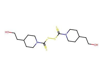 Disulfide, bis((4-(2-hydroxyethyl)-1-piperidinyl)thioxomethyl) structure