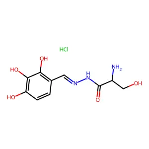 2-Amino-3-hydroxy-N'-(2,3,4-trihydroxybenzylidene)propanehydrazide structure