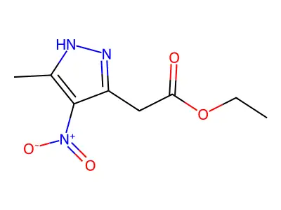 ethyl 2-(5-methyl-4-nitro-1H-pyrazol-3-yl)acetate structure