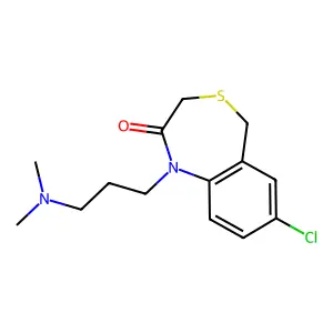 7-chloro-1-[3-(dimethylamino)propyl]-5H-4,1-benzothiazepin-2-one structure