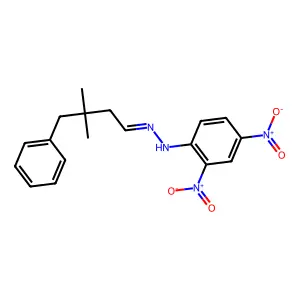 N-[(3,3-dimethyl-4-phenylbutylidene)amino]-2,4-dinitroaniline structure