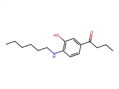 1-Butanone, 1-(4-(hexylamino)-3-hydroxyphenyl)- structure