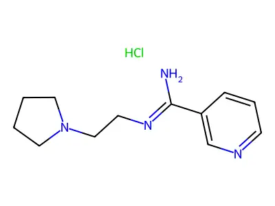 3-Pyridinecarboximidamide, N-(2-(1-pyrrolidinyl)ethyl)-, monohydrochloride structure