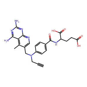 10-Propargyl-5-methyl-5-deazaaminopterin analog of folic acid structure