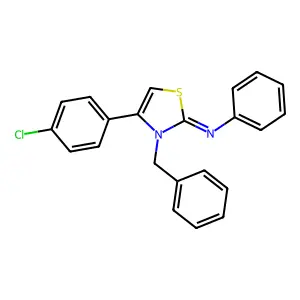 N-[(2Z)-3-benzyl-4-(4-chlorophenyl)-1,3-thiazol-2(3H)-ylidene]aniline structure
