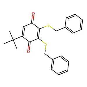 2,3-Dibenzylthio-6-tert-butyl-4-benzoquinone structure