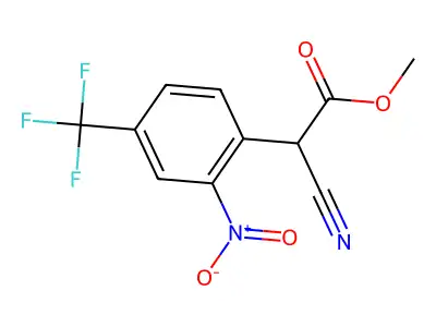 Methyl 2-cyano-2-[2-nitro-4-(trifluoromethyl)phenyl]acetate structure