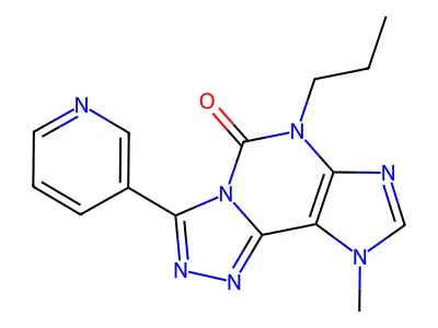 5H-1,2,4-Triazolo(3,4-i)purin-5-one, 6,9-dihydro-9-methyl-6-propyl-3-(3-pyridinyl)- structure