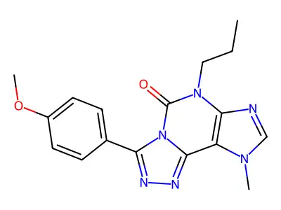 3-(4-Methoxyphenyl)-9-methyl-6-propyl-6,9-dihydro-5H-1,2,4-triazolo(3,4-i)purin-5-one structure
