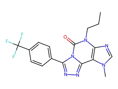5H-1,2,4-Triazolo(3,4-i)purin-5-one, 6,9-dihydro-9-methyl-6-propyl-3-(4-(trifluoromethyl)phenyl)- structure