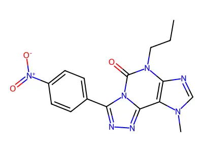 5H-1,2,4-Triazolo(3,4-i)purin-5-one, 6,9-dihydro-9-methyl-3-(4-nitrophenyl)-6-propyl- structure