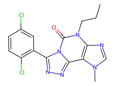 5H-1,2,4-Triazolo(3,4-i)purin-5-one, 6,9-dihydro-3-(2,5-dichlorophenyl)-9-methyl-6-propyl- structure