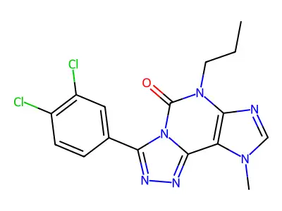 5H-1,2,4-Triazolo(3,4-i)purin-5-one, 6,9-dihydro-3-(3,4-dichlorophenyl)-9-methyl-6-propyl- structure