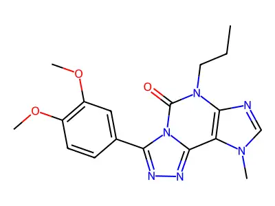 5H-1,2,4-Triazolo(3,4-i)purin-5-one, 6,9-dihydro-3-(3,4-dimethoxyphenyl)-9-methyl-6-propyl- structure