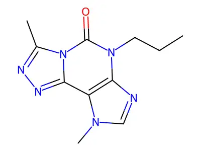 5H-1,2,4-Triazolo(3,4-i)purin-5-one, 6,9-dihydro-3,9-dimethyl-6-propyl- structure