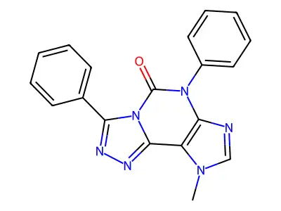 5H-1,2,4-Triazolo(3,4-i)purin-5-one, 6,9-dihydro-3,6-diphenyl-9-methyl- structure