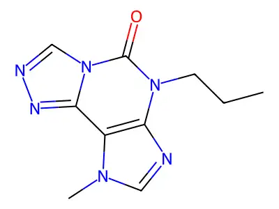 5H-1,2,4-Triazolo(3,4-i)purin-5-one, 6,7-dihydro-9-methyl-6-propyl- structure
