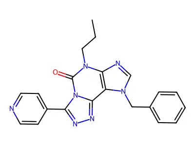 5H-1,2,4-Triazolo(3,4-i)purin-5-one, 6,9-dihydro-9-(phenylmethyl)-6-propyl-3-(4-pyridinyl)- structure
