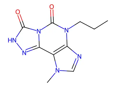 3H-1,2,4-Triazolo(3,4-i)purine-3,5(2H)-dione, 6,9-dihydro-9-methyl-6-propyl- structure