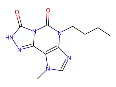 3H-1,2,4-Triazolo(3,4-i)purine-3,5(2H)-dione, 6,9-dihydro-6-butyl-9-methyl- structure