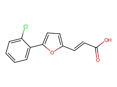 3-[5-(2-Chlorophenyl)-2-furyl]acrylic acid structure