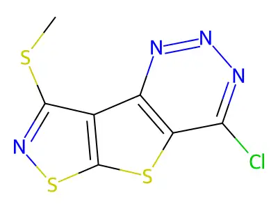 Isothiazolo(4',5':4,5)thieno(3,2-d)-1,2,3-triazine, 4-chloro-8-(methylthio)- structure