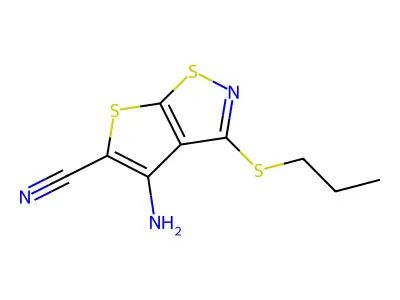 Thieno(3,2-d)isothiazole-5-carbonitrile, 4-amino-3-(propylthio)- structure