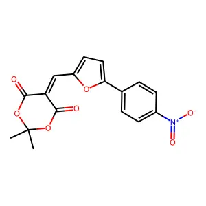 2,2-Dimethyl-5-{[5-(4-nitrophenyl)furan-2-yl]methylidene}-1,3-dioxane-4,6-dione structure