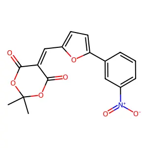 2,2-Dimethyl-5-{[5-(3-nitrophenyl)furan-2-yl]methylidene}-1,3-dioxane-4,6-dione structure
