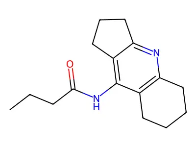 N-(2,3,5,6,7,8-hexahydro-1H-cyclopenta[b]quinolin-9-yl)butanamide structure